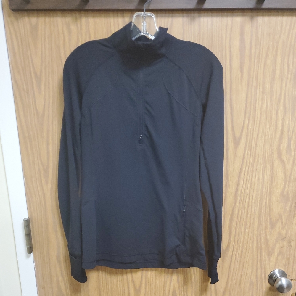 Lululemon HALF Zip Mock Neck Black Jacket Size 8